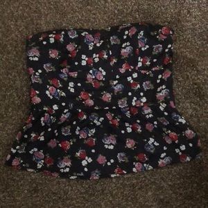 Flower silk tube top